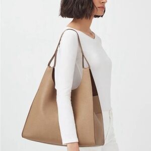 Cuyana Olive Green Oversized Double Loop Bag w/insert